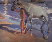 Joaquin Sorolla Y Bastida The bathing of the horse Sweden oil painting artist